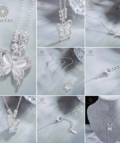 DÂY CHUYỀN BẠC NỮ LUMIÈRE MẶT BƯỚM ĐÍNH CHI TIẾT TINH TẾ, THIẾT KẾ TRẺ TRUNG THANH THOÁT, DỄ DÀNG PHỐI MỌI OUTFIF, KÈM HỘP QUÀ SANG XỊN
