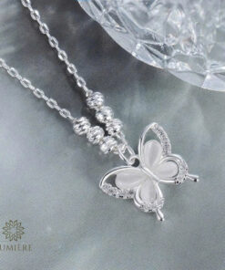 DÂY CHUYỀN BẠC NỮ LUMIÈRE MẶT BƯỚM ĐÍNH CHI TIẾT TINH TẾ, THIẾT KẾ TRẺ TRUNG THANH THOÁT, DỄ DÀNG PHỐI MỌI OUTFIF, KÈM HỘP QUÀ SANG XỊN
