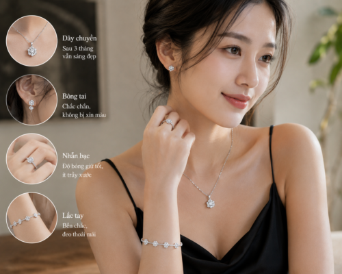 Bộ trang sức bạc S925 dành cho nữ