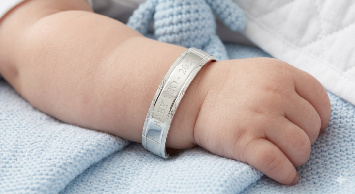 Mãu lắc tay bạc cho bé khắc tên