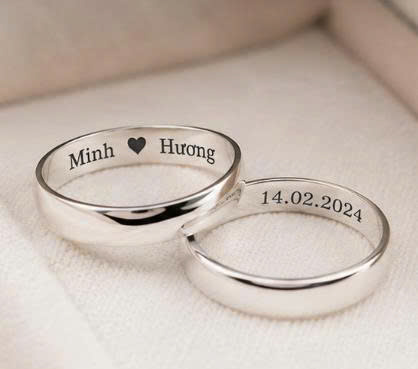 Nhẫn Bạc Khắc Tình Yêu